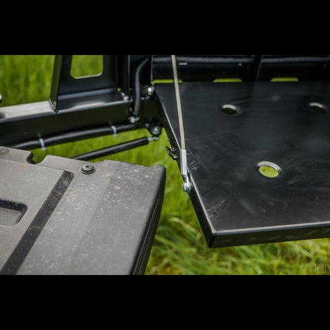 View showing the height of the C4 swing out table and how it corresponds to the height of the tailgate on the Toyota Tacoma.