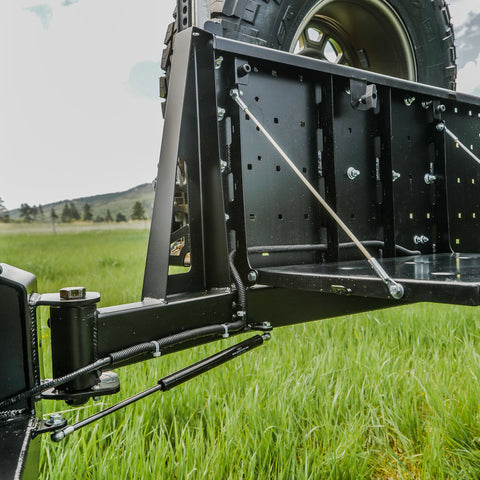 View showing the C4 swing out extended and the gas-assist shock hidden underneath. 