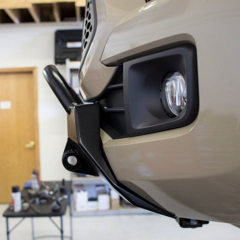 Side view showing how far the bull bar and tow points protrude on the C4 Lo-Pro bumper for the 3rd Generation Tacoma. 