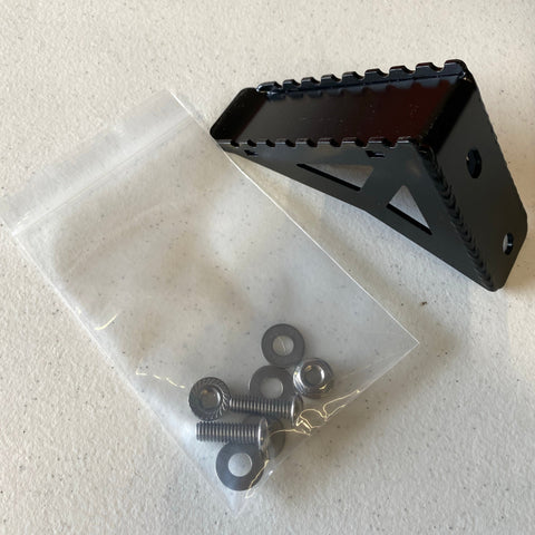 Image showing what comes in the side step kit for the Summit hatch ladder – the step itself plus mounting hardware.