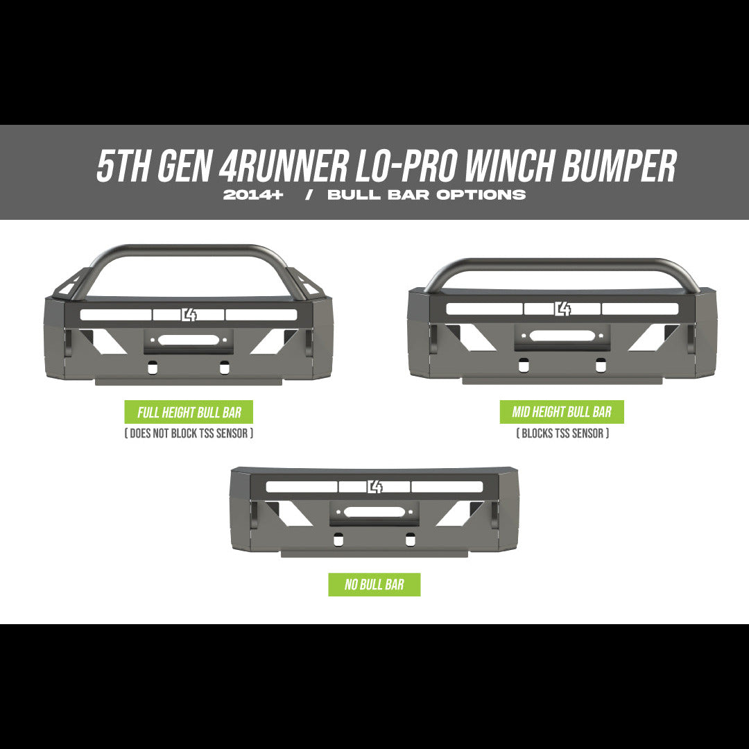 bull bar options for C4 Fabrication 5th gen 4runner low pro front bumper