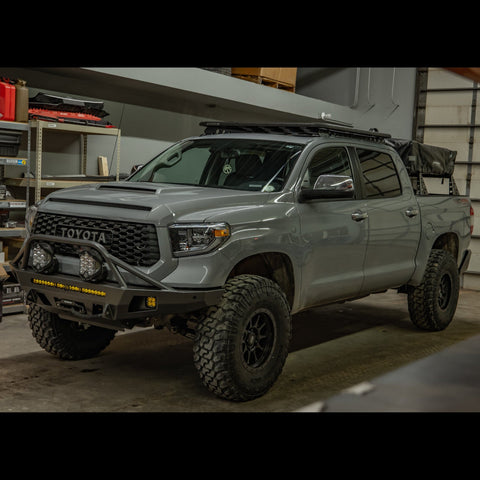 Grey tundra with C4 Overland bumper.
