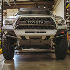 Bare steel view of the C4 Hybrid bumper with mid-height bull bar.