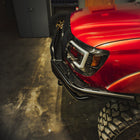 Top-down view of the C4 Hybrid front bumper for 2005-2011 Tacomas showing the plate reinforcement on the tube sides and the mid-height bull bar. 