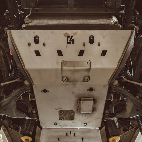 Close-up view of the front skid plate for a Toyota 4Runner from C4 Fabrication.